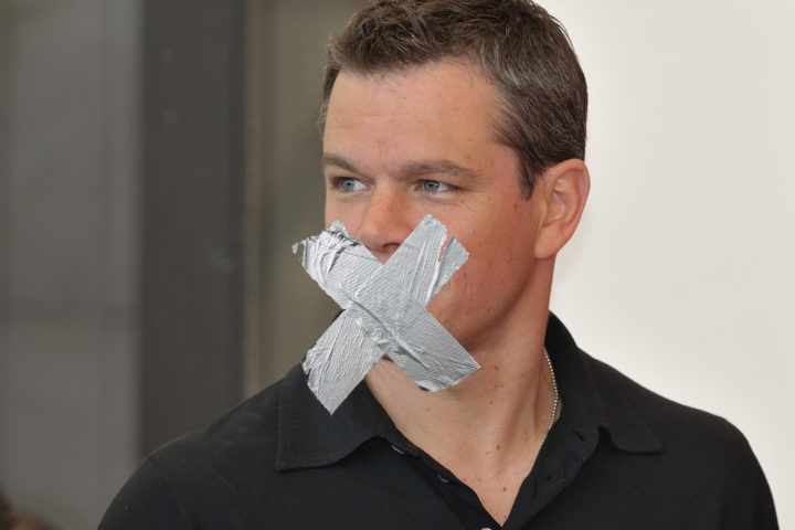 Matt Damon censored with duct tape. Should celebrity opinions matter?